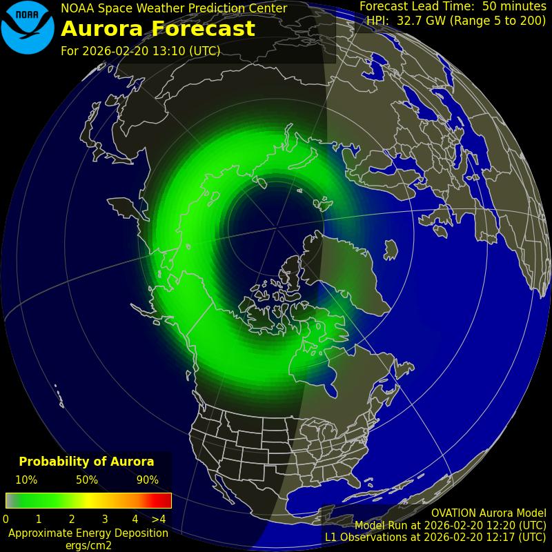 Aurora-Prognose Nordhalbkugel