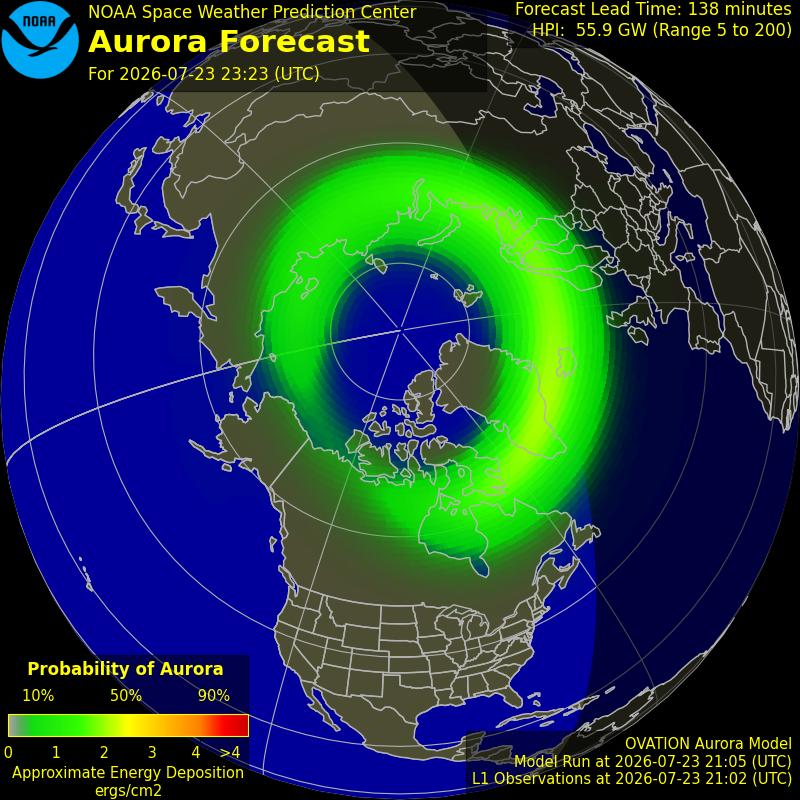 Aurora-Prognose Nordhalbkugel